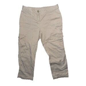 L.L. Bean Womens Size 12 Petite Favorite Fit Tan Flannel Lined Cargo Pants